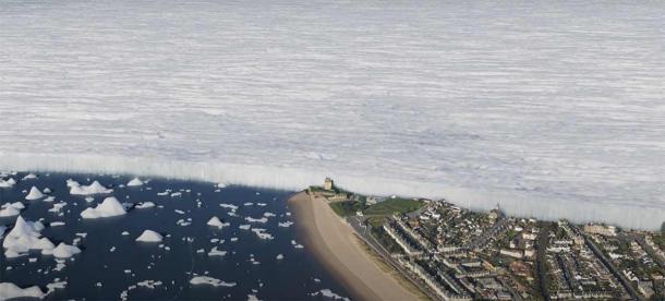 Als die Temperatur stieg, wurde das Eis instabil und Eisberge und Tonnen von Wasser lösten sich. 
