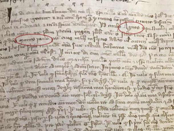 Das Testament einer jungen Venezianerin namens Agnese vom 7. Juli 1319 in Venedig, bei der es sich wahrscheinlich um eine unbekannte Tochter des berühmten italienischen Entdeckers Marco Polo handelt.