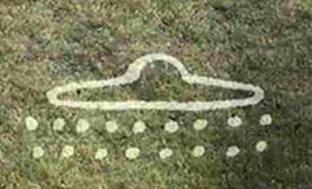UFO-Symbolik in einer prähistorischen Höhlenmalerei