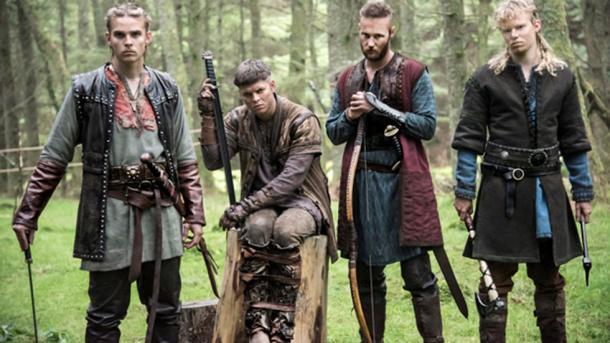 Vikings vom History Channel: Ivar der Knochenlose, zweiter von links, mit seinen Brüdern