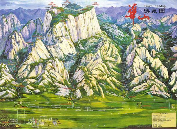 Wanderkarte des Huashan-Gebirges in China