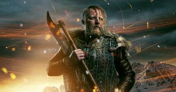 Ein Wikingerkrieger mit einer Axt. Eric Bloodaxe plünderte Britannien, bevor er dort ein Königreich errichtete.