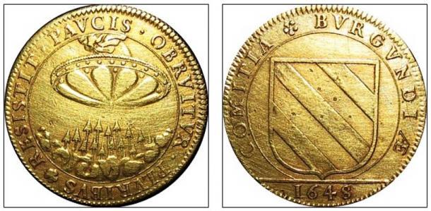 Ein Zähler aus dem Jahr 1648 zeigt ein ähnliches rundes Objekt.