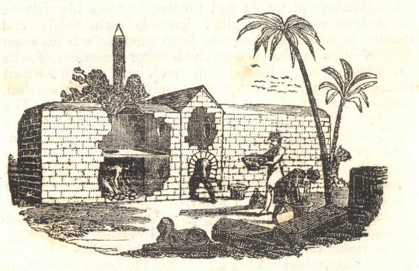 Zeichnung eines ägyptischen Brutofens von 1833
