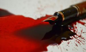 Heiliger Koran geschrieben mit dem Blut von Saddam Hussein