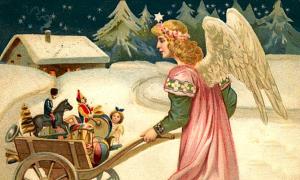 Christkind, der Weihnachtsgeschenkträger