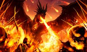 Nidhogg, der Chaos bringende Drache der nordischen Mythologie