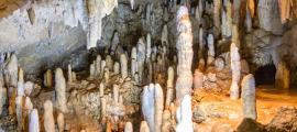 Harrisons Höhle mit erstaunlichen Speleothemen, Stalaktiten und Stalagmiten.
