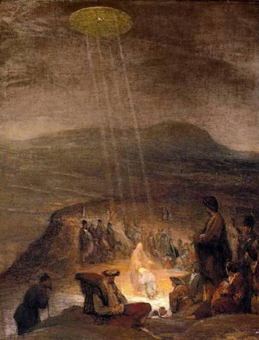 UFOs in der Kunst: Die Taufe Christi von Arent de Gelder.