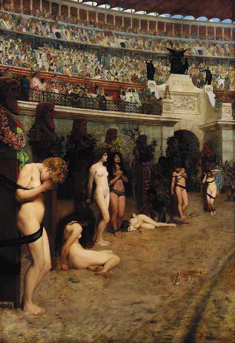 Damnatio ad bestias war eine Form der Hinrichtung, bei der Verbrecher an einen Pfahl gebunden wurden, um von wilden Tieren getötet zu werden, oder man ließ den Verurteilten in der Arena von wilden Bestien verfolgt herumlaufen.